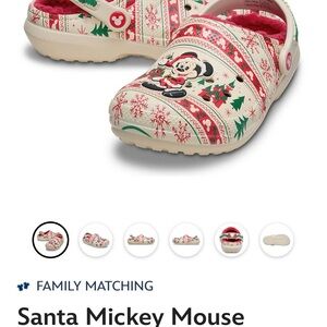 CROCS Santa Mickey Mouse Kids Sandals - Red and White